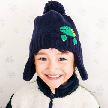 SLAP SLIP (スラップスリップ) 「耳当てつきニット帽」 (48-55cm)の画像