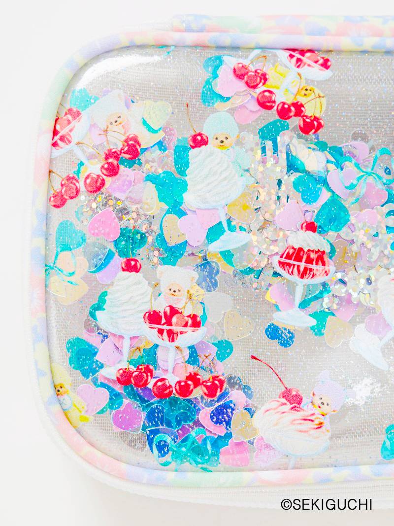 fafa「【モンチッチコラボ】ELSIE MAE クリアラメPVCスパンコール入りペンケース」（F）の画像