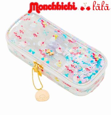 fafa「【モンチッチコラボ】ELSIE MAE クリアラメPVCスパンコール入りペンケース」（F）の画像