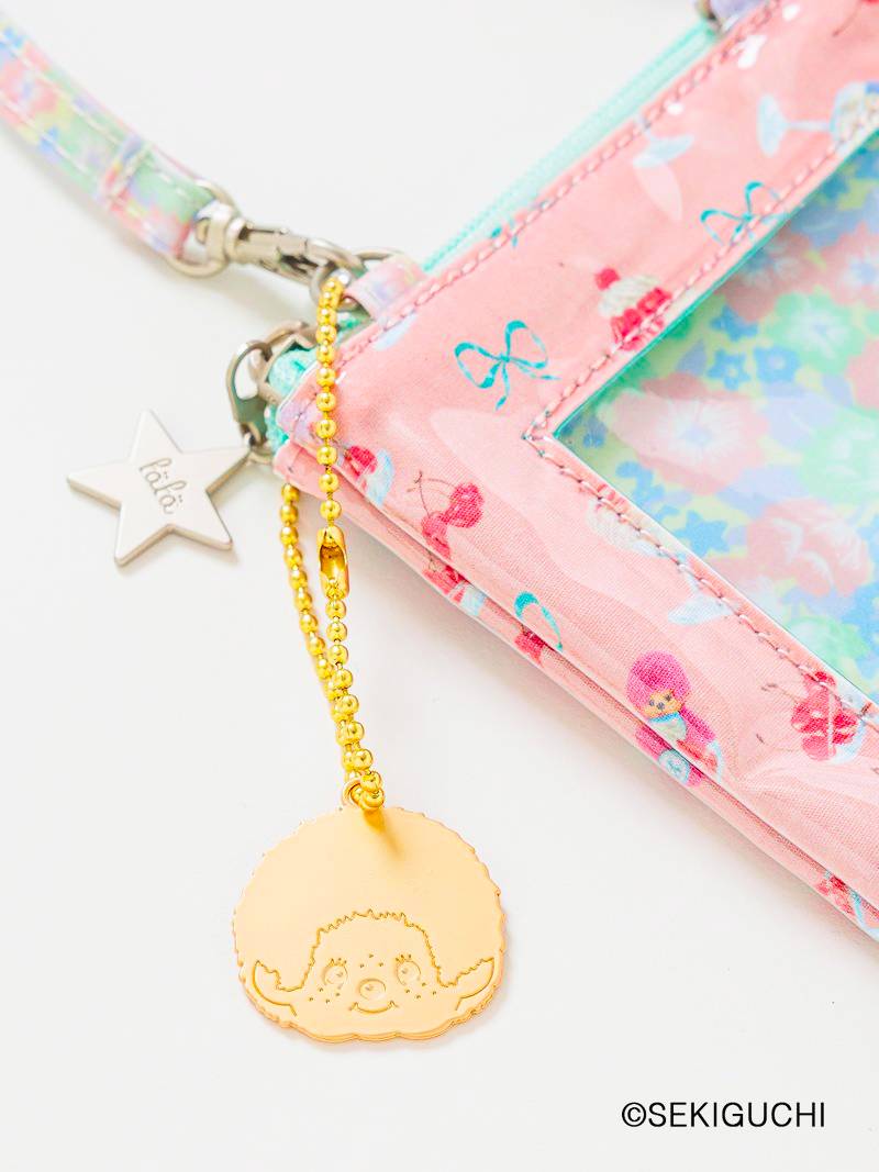 fafa「【モンチッチコラボ】MAELLE スパンコール入りモバイルポシェット」（F）メール便送料198円対応可の画像