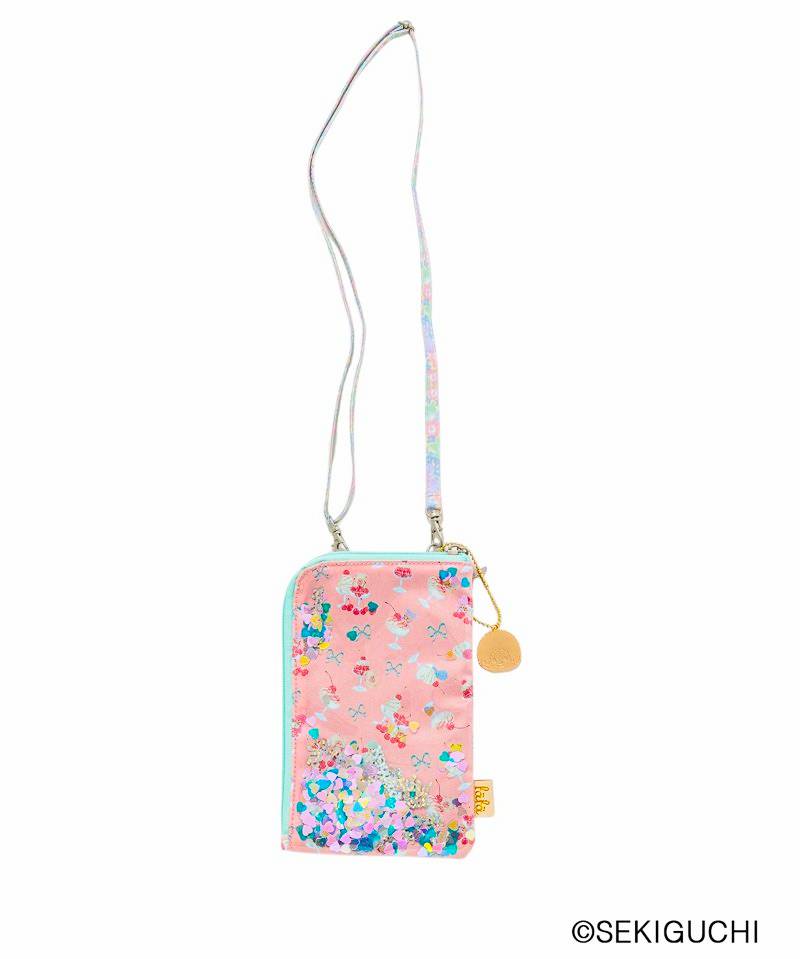 fafa「【モンチッチコラボ】MAELLE スパンコール入りモバイルポシェット」（F）メール便送料198円対応可の画像