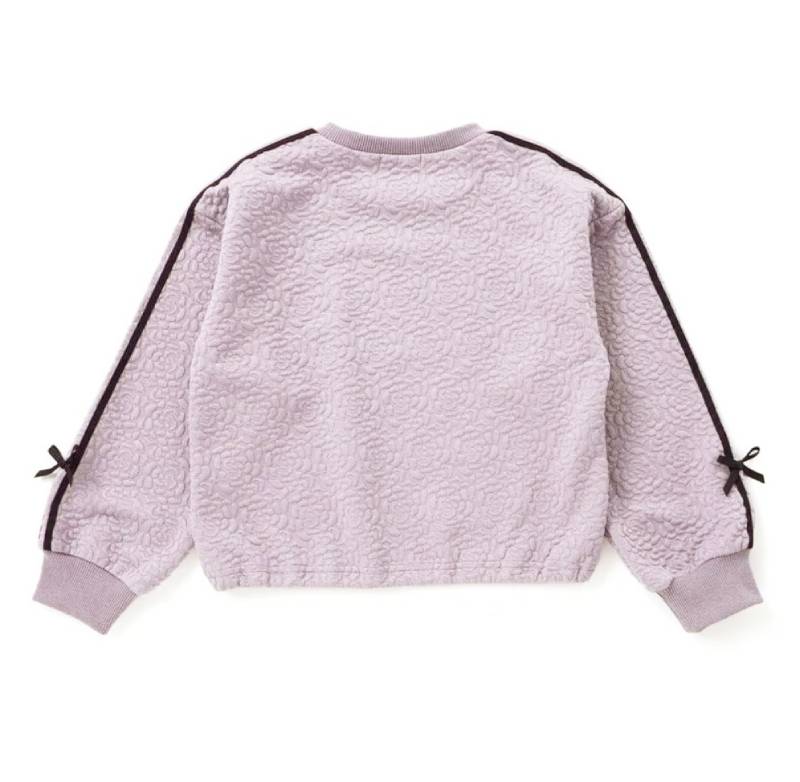 nexchic (ネクシック) 「ハート刺しゅう袖リボンキルトトレーナー」(110-150cm) の画像