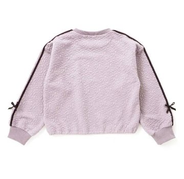 nexchic (ネクシック) 「ハート刺しゅう袖リボンキルトトレーナー」(110-150cm) の画像