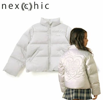 nexchic「ハートロゴタフタダウンジャケット」(140-150cm) の画像