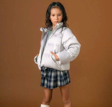 nexchic「ハートロゴタフタダウンジャケット」(140-150cm) の画像