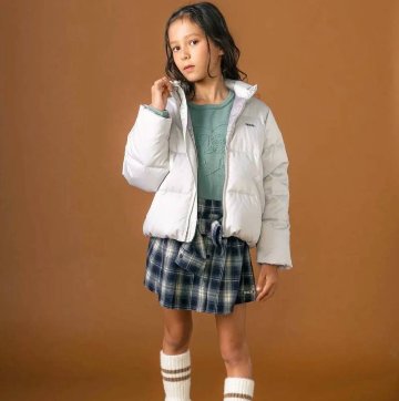 nexchic「ハートロゴタフタダウンジャケット」(140-150cm) の画像