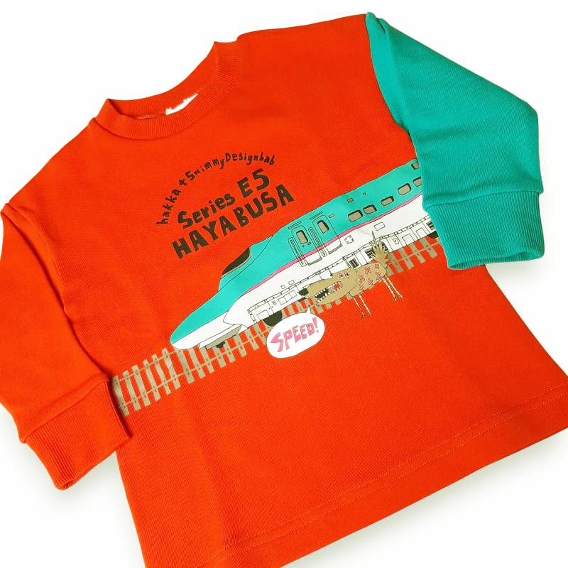 hakka kids「【JRコラボ】新幹線プリントトレーナー」(80-130cm）の画像