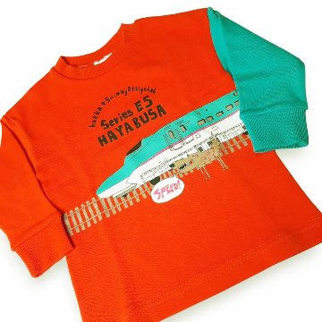 hakka kids「【JRコラボ】新幹線プリントトレーナー」(80-130cm）の画像