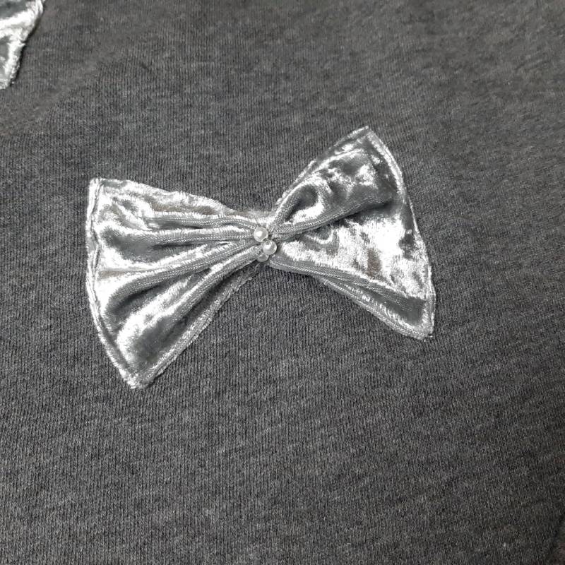 hakka kids「リボンアップリケミニ裏毛裏起毛トレーナー」(90-150cm）の画像