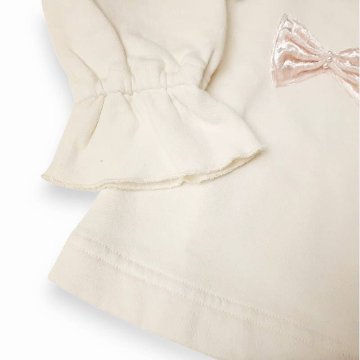 hakka kids「リボンアップリケミニ裏毛裏起毛トレーナー」(90-150cm）の画像