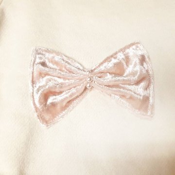 hakka kids「リボンアップリケミニ裏毛裏起毛トレーナー」(90-150cm）の画像