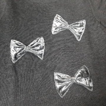 hakka kids「リボンアップリケミニ裏毛裏起毛トレーナー」(90-150cm）の画像