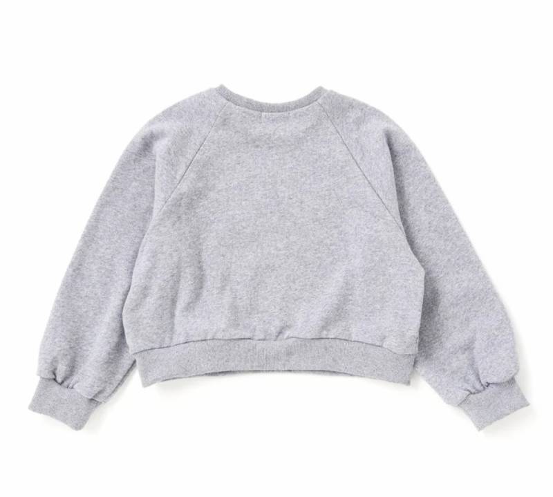 nexchic (ネクシック) 「レースonロゴショート丈トレーナー」(130-150cm) の画像