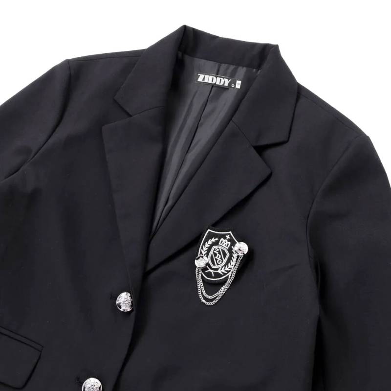 ZIDDY「ロゴエンブレムワッペン付きテーラードジャケット」(150-160cm)の画像