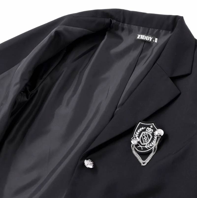 ZIDDY「ロゴエンブレムワッペン付きテーラードジャケット」(150-160cm)の画像