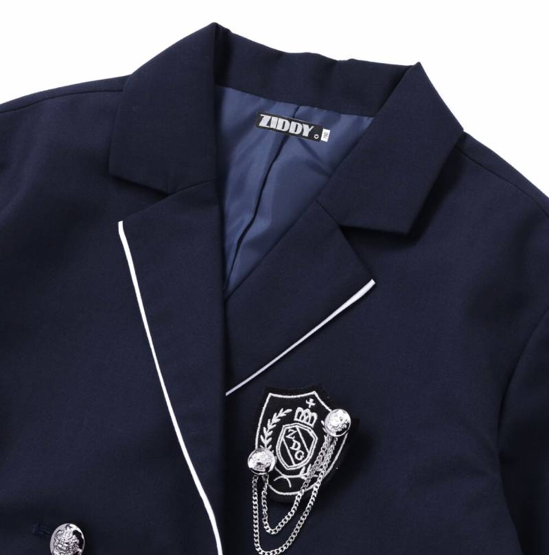 ZIDDY「ホワイトパイピングショート丈テーラードジャケット」(150-160cm)の画像