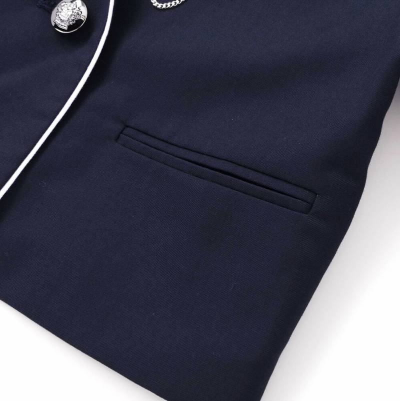 ZIDDY「ホワイトパイピングショート丈テーラードジャケット」(150-160cm)の画像