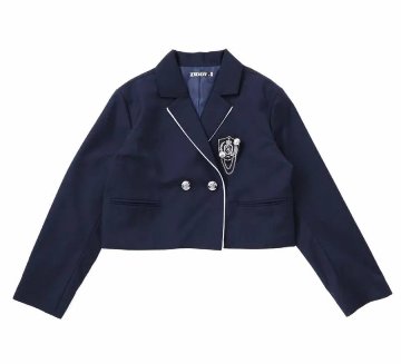 ZIDDY「ホワイトパイピングショート丈テーラードジャケット」(150-160cm)の画像