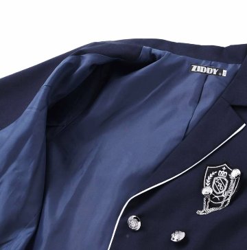ZIDDY「ホワイトパイピングショート丈テーラードジャケット」(150-160cm)の画像