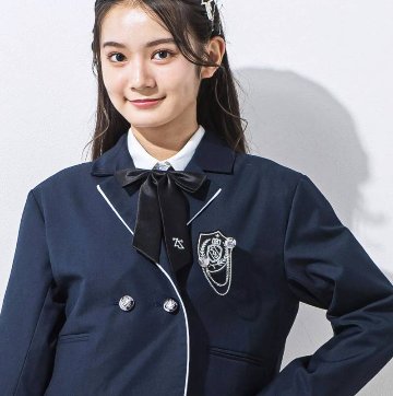 ZIDDY「ホワイトパイピングショート丈テーラードジャケット」(150-160cm)の画像