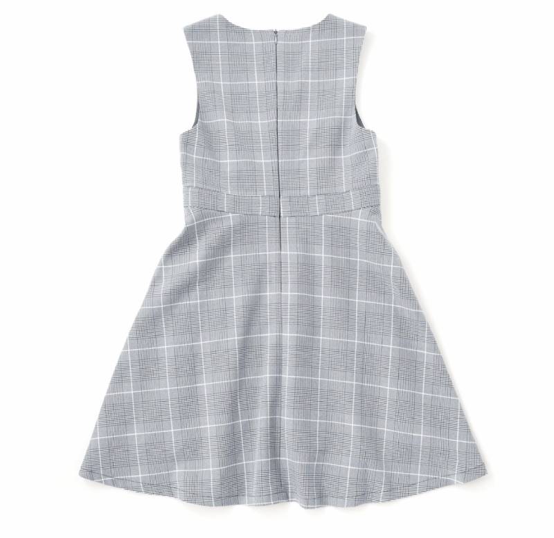 ZIDDY「シフォンプリーツ入りチェック柄ジャンパースカート」 (150-160cm) の画像