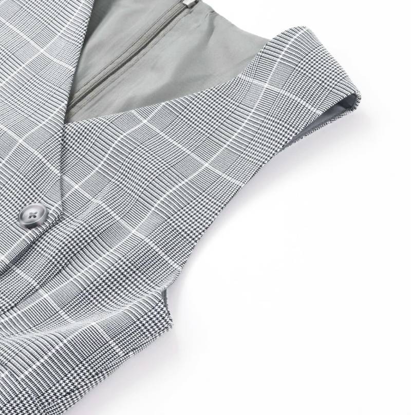 ZIDDY「シフォンプリーツ入りチェック柄ジャンパースカート」 (150-160cm) の画像