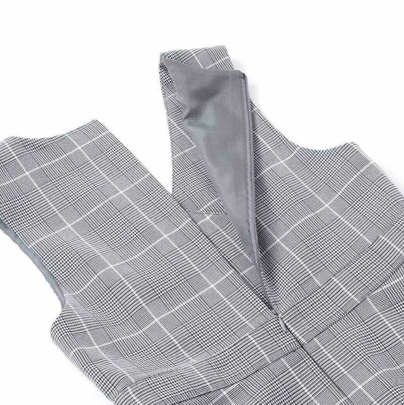 ZIDDY「シフォンプリーツ入りチェック柄ジャンパースカート」 (150-160cm) の画像