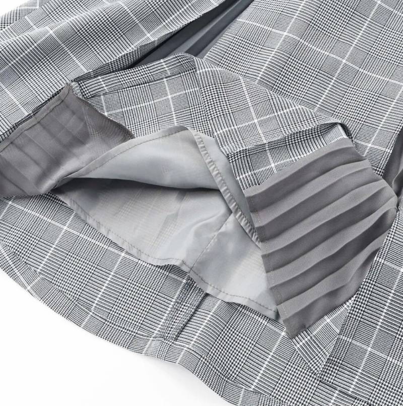 ZIDDY「シフォンプリーツ入りチェック柄ジャンパースカート」 (150-160cm) の画像