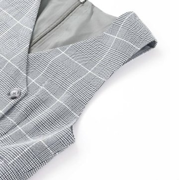 ZIDDY「シフォンプリーツ入りチェック柄ジャンパースカート」 (150-160cm) の画像