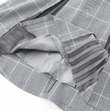 ZIDDY「シフォンプリーツ入りチェック柄ジャンパースカート」 (150-160cm) の画像