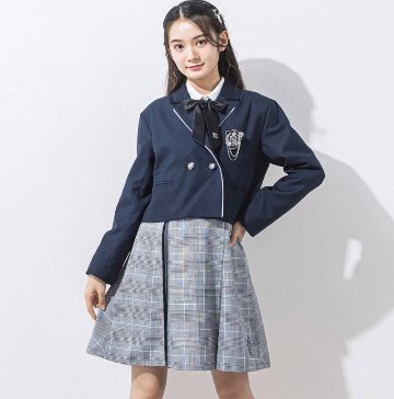 ZIDDY「シフォンプリーツ入りチェック柄ジャンパースカート」 (150-160cm) の画像