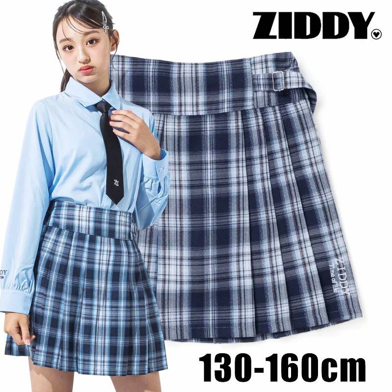 ZIDDY「チェック柄 プリーツスカパン」 (130-160cm) の画像