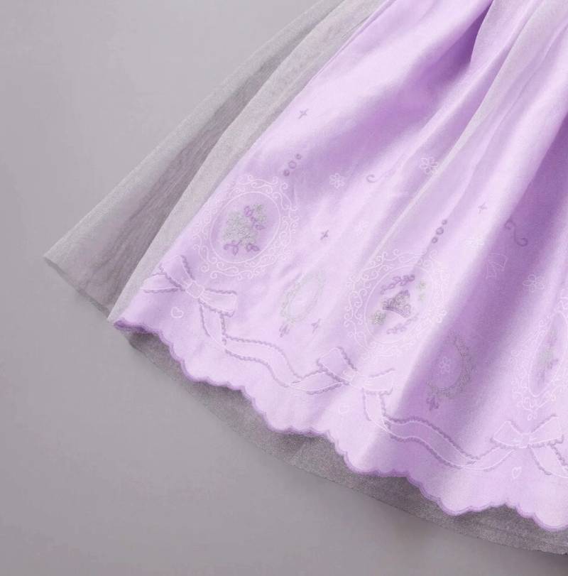 SLAP SLIP(スラップスリップ) 「フラワー刺繍裾スカラップ セレモニージャンパースカート」(110-130cm) の画像