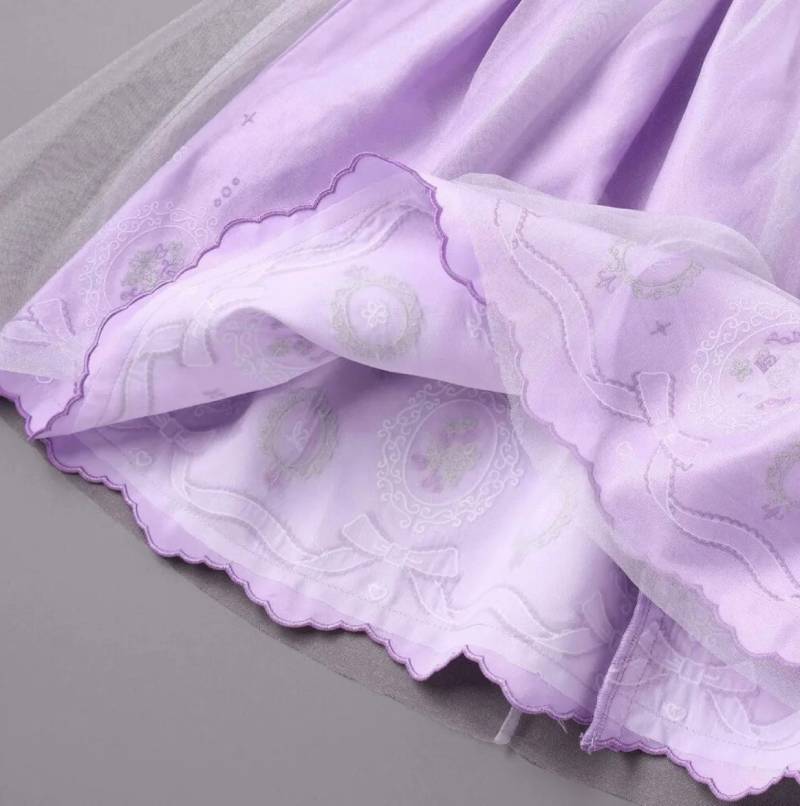 SLAP SLIP(スラップスリップ) 「フラワー刺繍裾スカラップ セレモニージャンパースカート」(110-130cm) の画像