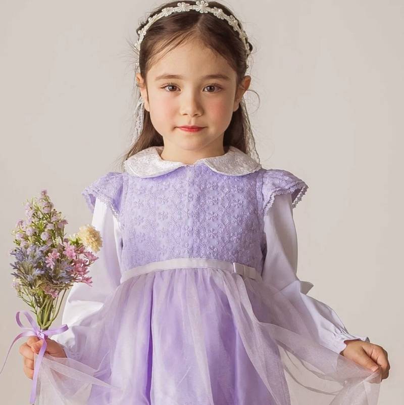 SLAP SLIP(スラップスリップ) 「フラワー刺繍裾スカラップ セレモニージャンパースカート」(110-130cm) の画像