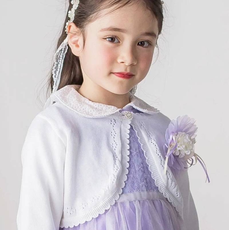 SLAP SLIP(スラップスリップ) 「透かし編み セレモニーボレロニットカーディガン」(110-130cm) の画像