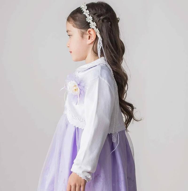 SLAP SLIP(スラップスリップ) 「透かし編み セレモニーボレロニットカーディガン」(110-130cm) の画像