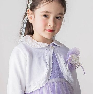 SLAP SLIP(スラップスリップ) 「透かし編み セレモニーボレロニットカーディガン」(110-130cm) の画像