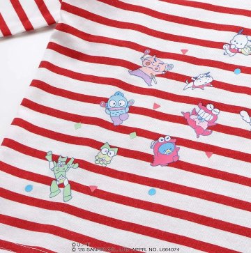 【原作クレヨンしんちゃん×はぴだんぶい×SLAPSLIP】デニムポケット付きバックプリントTシャツ(80-120cm)　【メール便送料198円対応】の画像