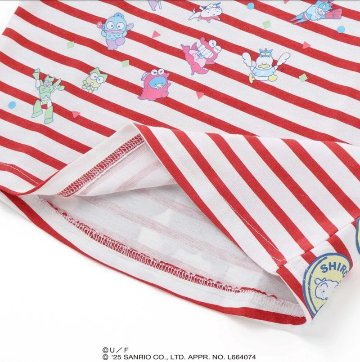 【原作クレヨンしんちゃん×はぴだんぶい×SLAPSLIP】デニムポケット付きバックプリントTシャツ(80-120cm)　【メール便送料198円対応】の画像