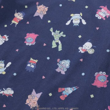 【原作クレヨンしんちゃん×はぴだんぶい×SLAPSLIP】「フロントプリント半袖Tシャツ+総柄長袖Tシャツ2点セット」(80~120cm)　【メール便送料198円対応】の画像