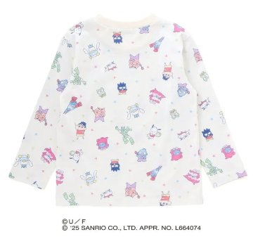 【原作クレヨンしんちゃん×はぴだんぶい×SLAPSLIP】「フロントプリント半袖Tシャツ+総柄長袖Tシャツ2点セット」(80~120cm)　【メール便送料198円対応】の画像