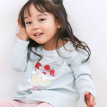 SLAP SLIP【スララク/防汚加工/オーガニックコットン】ときめきデザイン女の子長袖Tシャツ(80~130cm)【メール便送料198円対応】の画像