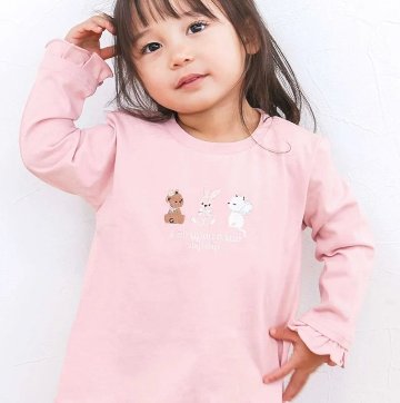 SLAP SLIP【スララク/防汚加工/オーガニックコットン】ときめきデザイン女の子長袖Tシャツ(80~130cm)【メール便送料198円対応】の画像