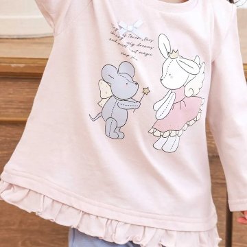 SLAP SLIP【スララク/防汚加工/オーガニックコットン】ときめきデザイン女の子長袖Tシャツ(80~130cm)【メール便送料198円対応】の画像