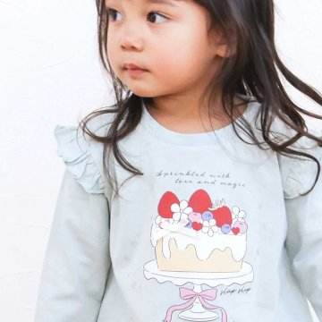SLAP SLIP【スララク/防汚加工/オーガニックコットン】ときめきデザイン女の子長袖Tシャツ(80~130cm)【メール便送料198円対応】の画像