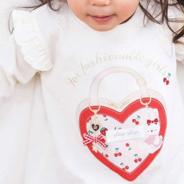 SLAP SLIP【スララク/防汚加工/オーガニックコットン】ときめきデザイン女の子長袖Tシャツ(80~130cm)【メール便送料198円対応】の画像