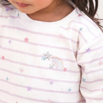 SLAP SLIP【スララク/防汚加工/オーガニックコットン】ときめきデザイン女の子長袖Tシャツ(80~130cm)【メール便送料198円対応】の画像