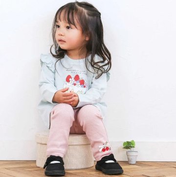 SLAP SLIP【スララク/防汚加工/オーガニックコットン】ときめきデザイン女の子長袖Tシャツ(80~130cm)【メール便送料198円対応】の画像