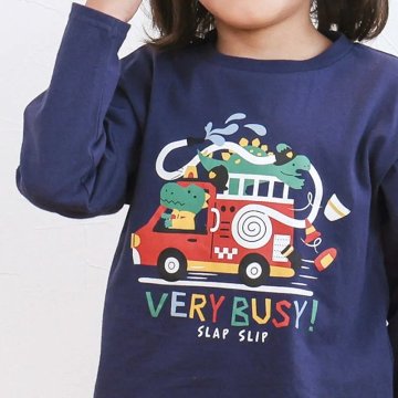 SLAP SLIP【スララク/防汚加工/オーガニックコットン】わくわくデザイン男の子長袖Tシャツ(80~130cm)【メール便送料198円対応】の画像